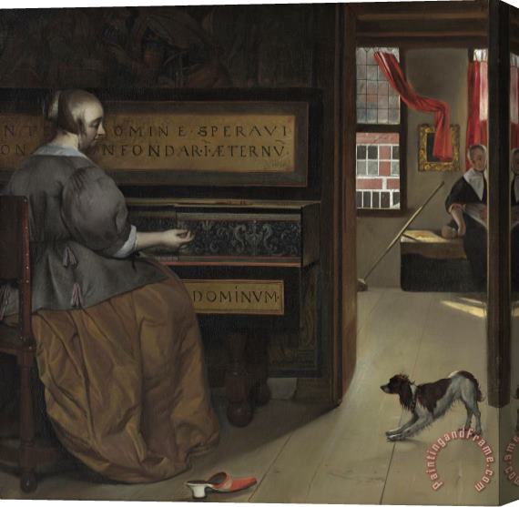 Gabriel Metsu Lady at a Virginal Stretched Canvas Painting / Canvas Art