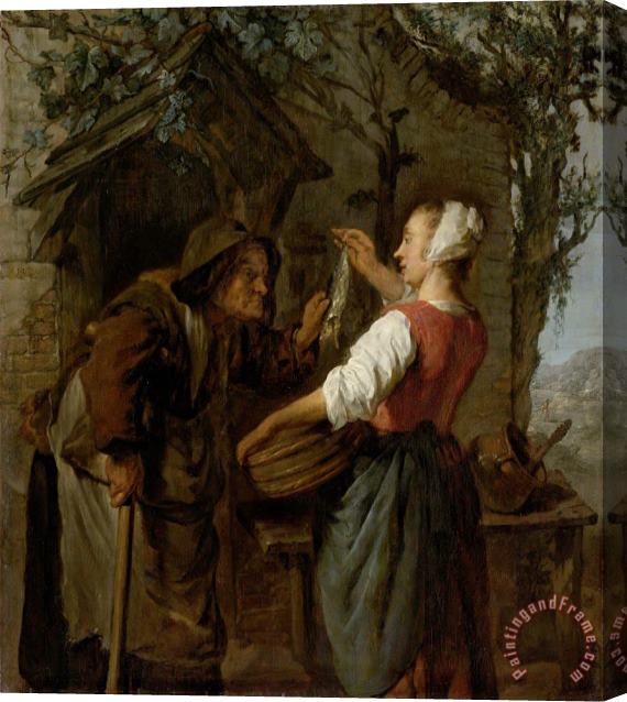 Gabriel Metsu The Herring Seller Stretched Canvas Painting / Canvas Art