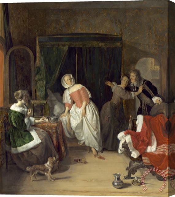 Gabriel Metsu The Intruder Stretched Canvas Painting / Canvas Art