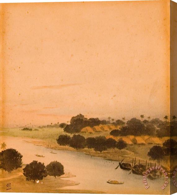Gaganendranath Tagore River View Stretched Canvas Print / Canvas Art