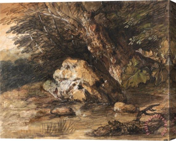 Gainsborough, Thomas A Woodland Pool with Rocks And Plants Stretched Canvas Print / Canvas Art