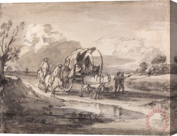 Gainsborough, Thomas Open Landscape with Horsemen And Covered Cart Stretched Canvas Painting / Canvas Art