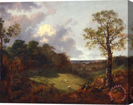 Gainsborough, Thomas Wooded Landscape with a Cottage And Shepherd Stretched Canvas Painting / Canvas Art