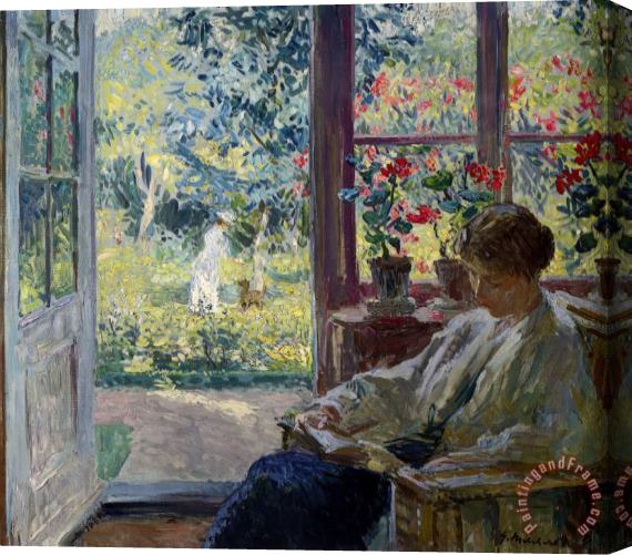 Gari Melchers Woman Reading by a Window Stretched Canvas Painting / Canvas Art
