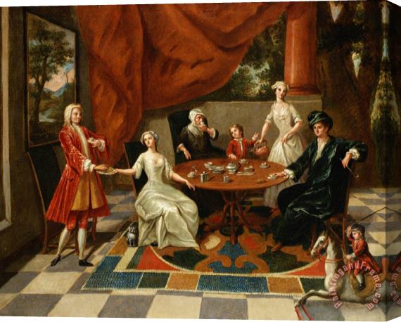 Gavin Hamilton An Elegant Family Taking Tea Stretched Canvas Painting / Canvas Art