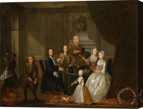 Gawen Hamilton Group Portrait, Probably of The Raikes Family Stretched Canvas Print / Canvas Art