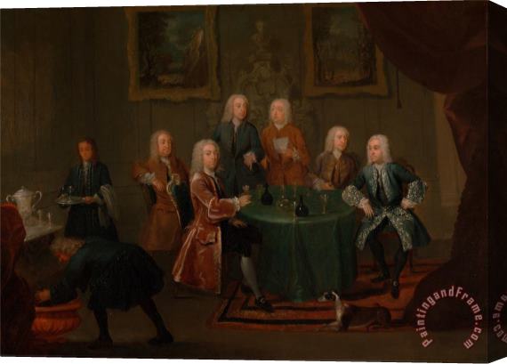 Gawen Hamilton The Brothers Clarke with Other Gentlemen Taking Wine Stretched Canvas Painting / Canvas Art