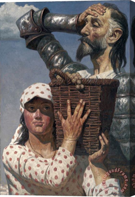 Gely Korzhev Dulcinea And The Knight, 1997 1998 Stretched Canvas Print / Canvas Art