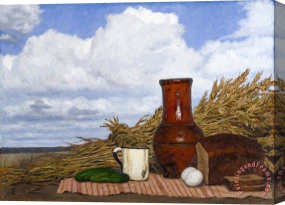 Gely Korzhev Lunch in a Field, 1990 Stretched Canvas Painting / Canvas Art