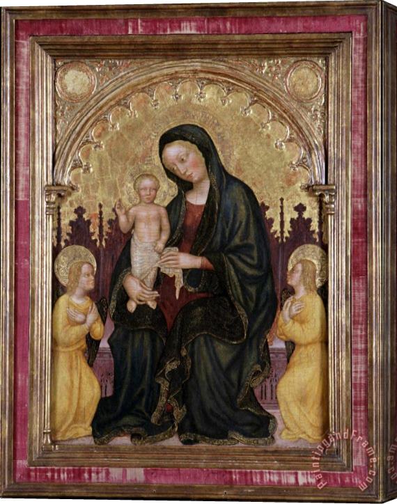 Gentile da Fabriano Enthroned Madonna And Child with Two Angels Stretched Canvas Print / Canvas Art