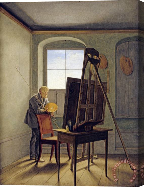 Georg Friedrich Kersting Caspar David Friedrich in His Studio Stretched Canvas Print / Canvas Art
