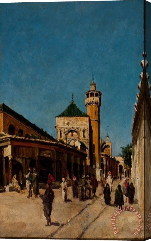 Georg Grimm Street in Tunis Stretched Canvas Painting / Canvas Art