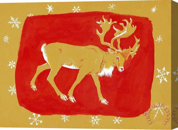 George Adamson Reindeer Stretched Canvas Painting / Canvas Art