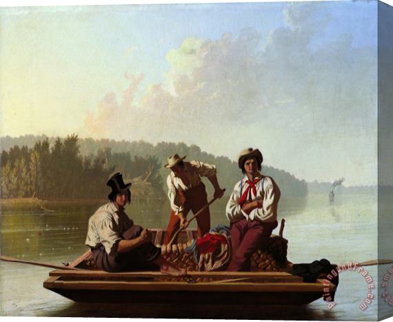 George Caleb Bingham Boatmen on The Missouri Stretched Canvas Painting / Canvas Art