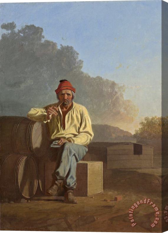 George Caleb Bingham Mississippi Boatman Stretched Canvas Painting / Canvas Art