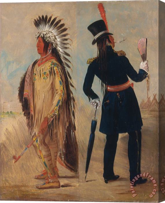 George Catlin Wi Jun Jon, Pigeon's Egg Head (the Light) Going to And Returning From Washington Stretched Canvas Print / Canvas Art