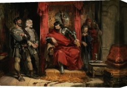 Magasin Fouquet Boutique for The Jeweller Georges Fouquet Rue Royale Paris C 1900 Canvas Paintings - Macbeth instructing the Murderers employed to kill Banquo by George Cattermole