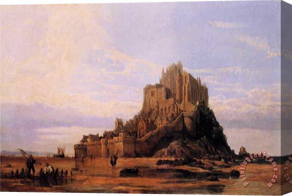 George Clarkson Stanfield Mont St. Michel, Normandy, Falling Tide Stretched Canvas Painting / Canvas Art