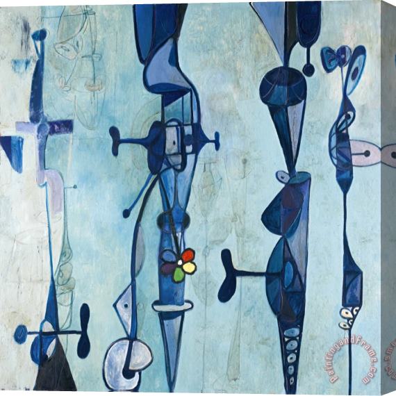 George Condo Blue Painting Stretched Canvas Painting / Canvas Art
