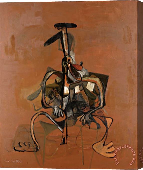 George Condo Expanding Brown Dog, 1989 Stretched Canvas Print / Canvas Art