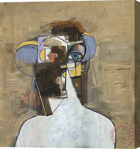 George Condo Female Portrait Stretched Canvas Painting / Canvas Art