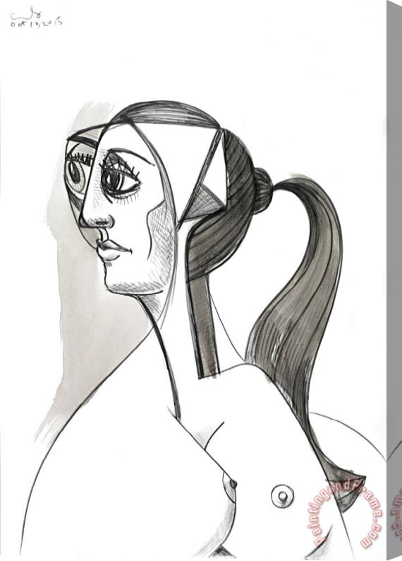 George Condo Female Profile, 2015 Stretched Canvas Print / Canvas Art