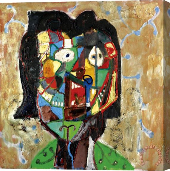 George Condo Girl with Pixie Stretched Canvas Painting / Canvas Art