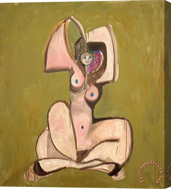 George Condo Gold Nude, 1989 Stretched Canvas Painting / Canvas Art
