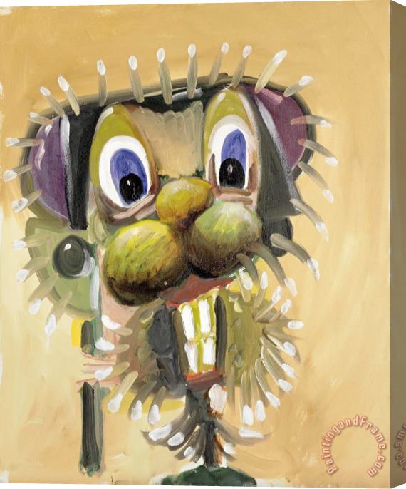 George Condo Head with Spiky Hair Stretched Canvas Print / Canvas Art