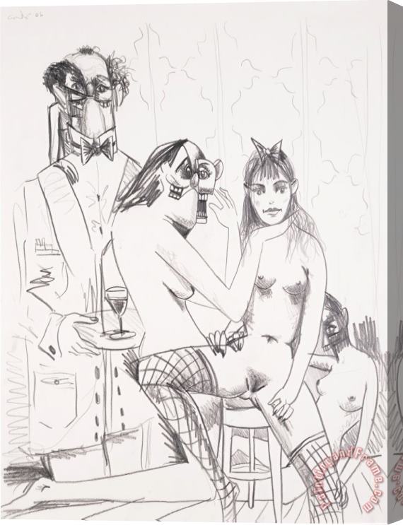 George Condo Jean Louis with Nudes, 2006 Stretched Canvas Print / Canvas Art