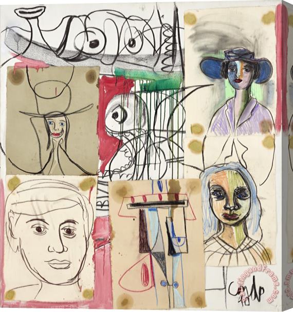 George Condo Late Night in St. Moritz, 1990 Stretched Canvas Painting / Canvas Art