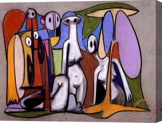 George Condo Naked Ghosts, 2000 Stretched Canvas Print / Canvas Art