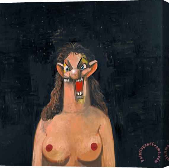 George Condo Night Rider Stretched Canvas Painting / Canvas Art