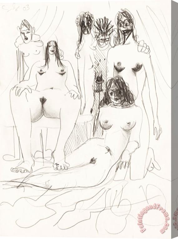 George Condo Orgy Composition, 2003 Stretched Canvas Painting / Canvas Art