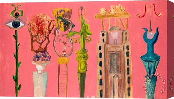 George Condo Pink Fantasy Stretched Canvas Print / Canvas Art