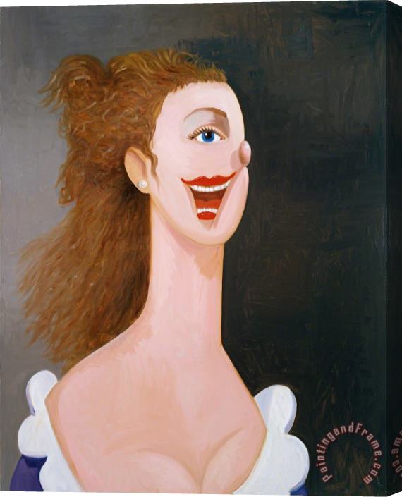 George Condo Portrait of an English Lady, 2008 2009 Stretched Canvas Print / Canvas Art