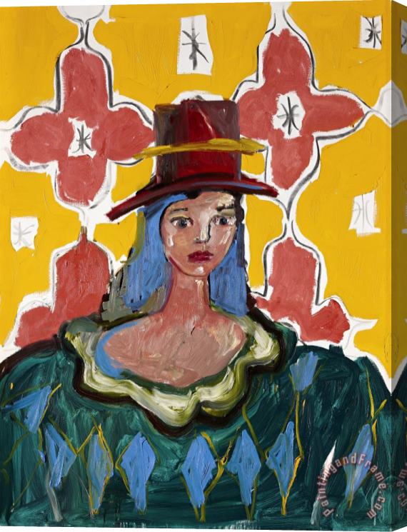George Condo Portrait of Penny Stretched Canvas Painting / Canvas Art