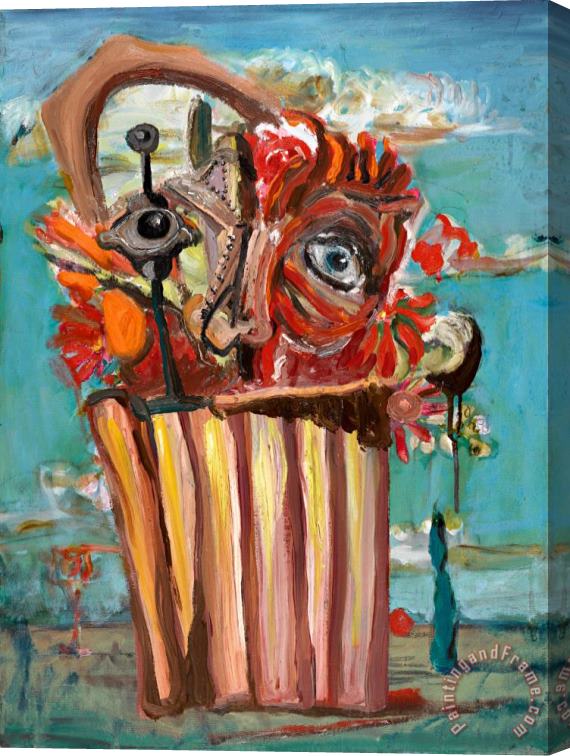 George Condo Skum Bucket Flower Basket Stretched Canvas Print / Canvas Art