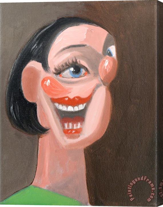 George Condo Smiling Portrait, 2005 Stretched Canvas Print / Canvas Art