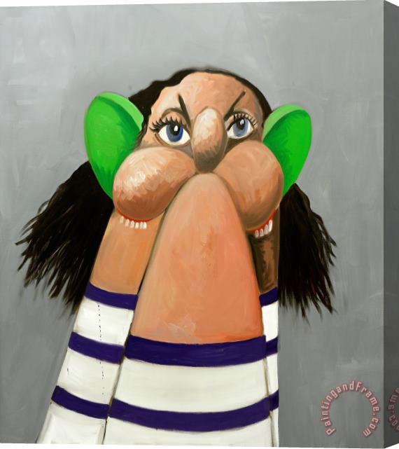 George Condo Stump Head, 2009 Stretched Canvas Painting / Canvas Art
