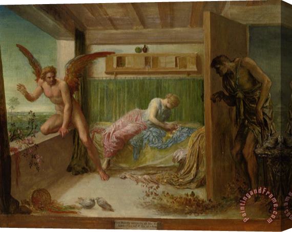 George Frederick Watts When Poverty Comes in at The Door Love Flies Out The Window Stretched Canvas Print / Canvas Art