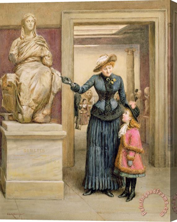 George Goodwin Kilburne At The British Museum Stretched Canvas Painting / Canvas Art