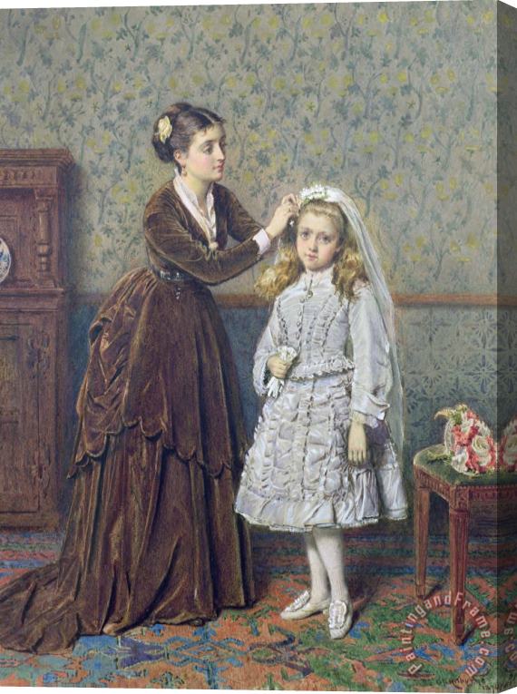 George Goodwin Kilburne Her First Communion Stretched Canvas Print / Canvas Art