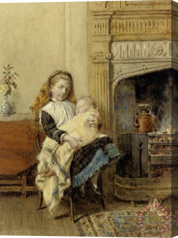 George Goodwin Kilburne Minding Baby Stretched Canvas Painting / Canvas Art