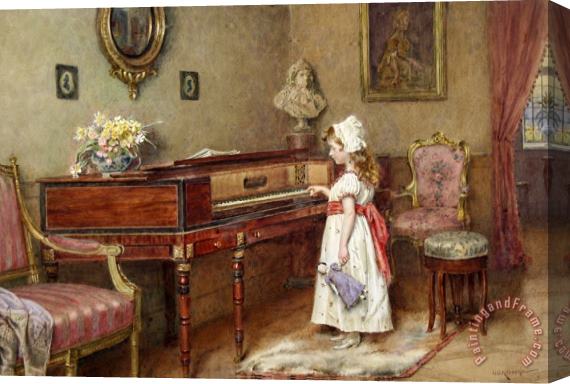 George Goodwin Kilburne Piano Practice Stretched Canvas Painting / Canvas Art