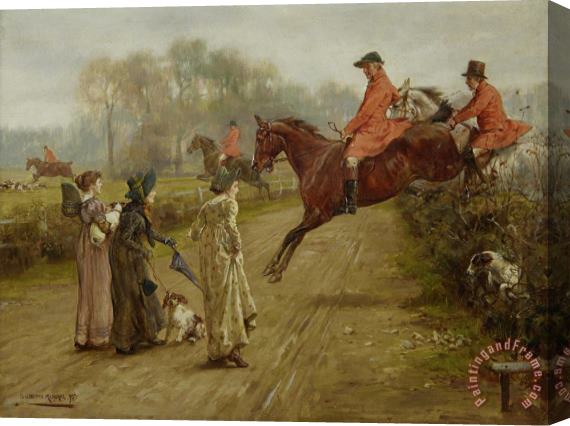 George Goodwin Kilburne Watching The Hunt Stretched Canvas Print / Canvas Art