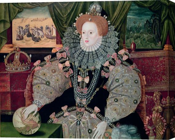 George Gower Elizabeth I Armada Portrait Stretched Canvas Painting / Canvas Art