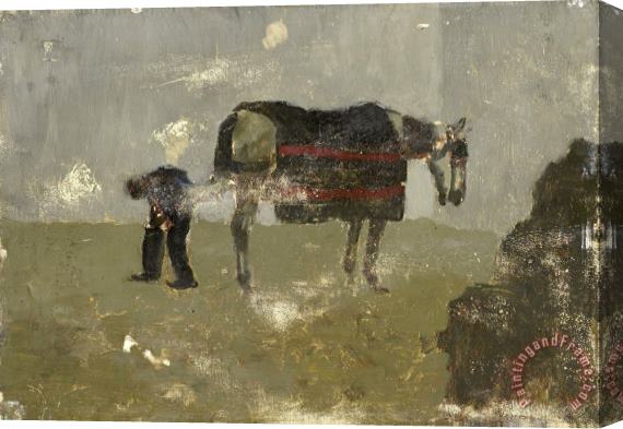 George Hendrik Breitner Blacksmith with Gray Stretched Canvas Print / Canvas Art