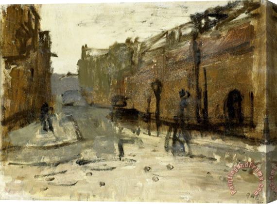 George Hendrik Breitner De Baan in Rotterdam Stretched Canvas Painting / Canvas Art