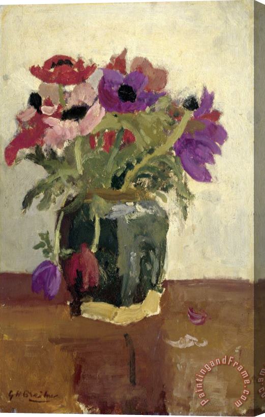 George Hendrik Breitner Ginger Pot Wit Anemones Stretched Canvas Painting / Canvas Art